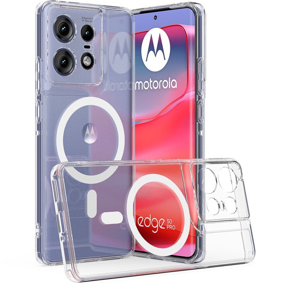 Puzdro pre Motorola Edge 50 Pro, Fusion Hybrid, pre MagSafe, priehľadné