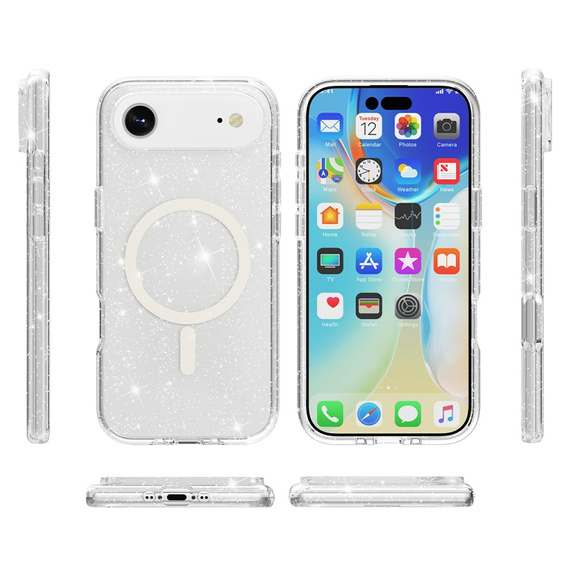Puzdro pre iPhone Air, pre MagSafe, trblietavé, priehľadné