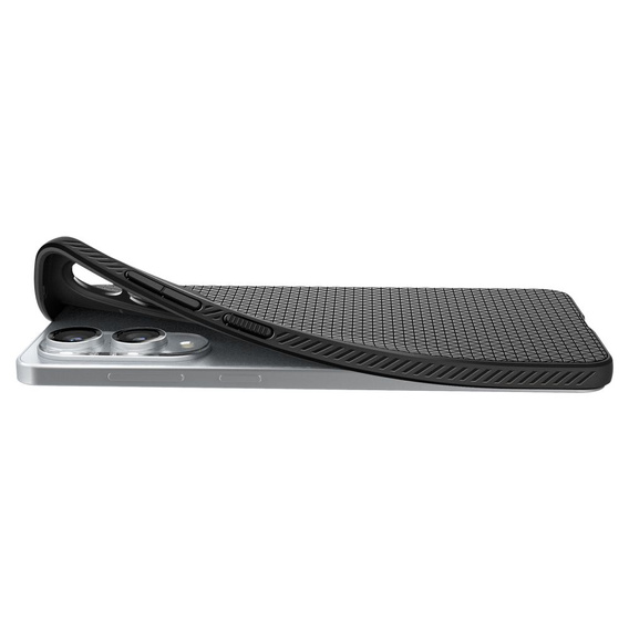 Puzdro Spigen pre Samsung Galaxy S25 Edge, Liquid Air, čierne + tvrdené sklo 9H