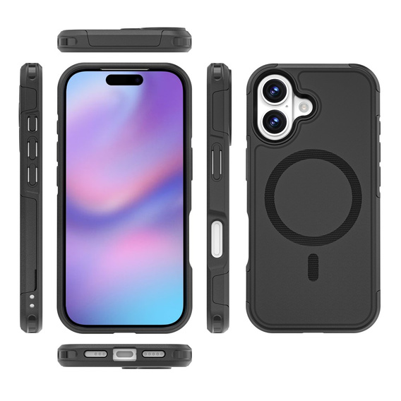 Puzdro MagForce pre iPhone 17, pre MagSafe, pancierované, čierne