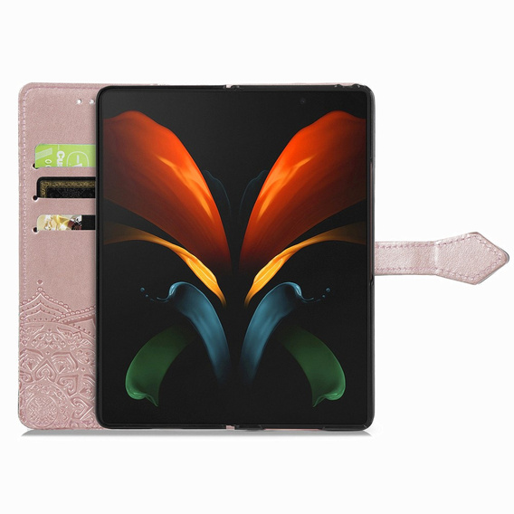 Klapkové puzdro pre Samsung Galaxy Z Fold3 5G, Mandala, ružové rose gold