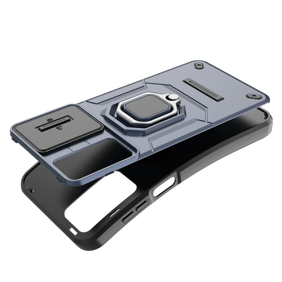 Puzdro pre Samsung Galaxy M15 5G, KickStand Camera Lens, modré