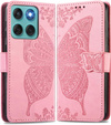 Klapkové puzdro pre Motorola Edge 60 / 60 Fusion, Butterfly, ružové rose gold