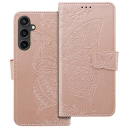 Klapkové puzdro pre Samsung Galaxy S23 FE, Butterfly, ružové rose gold