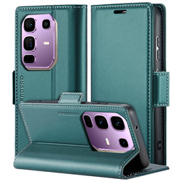 Puzdro pre Infinix Note 50 Pro, ERBORD Glossy Litchi, flipová peňaženka, zelený
