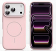 Silikónové puzdro pre iPhone 17 Pro Max, pre MagSafe, proti nárazom, ružové