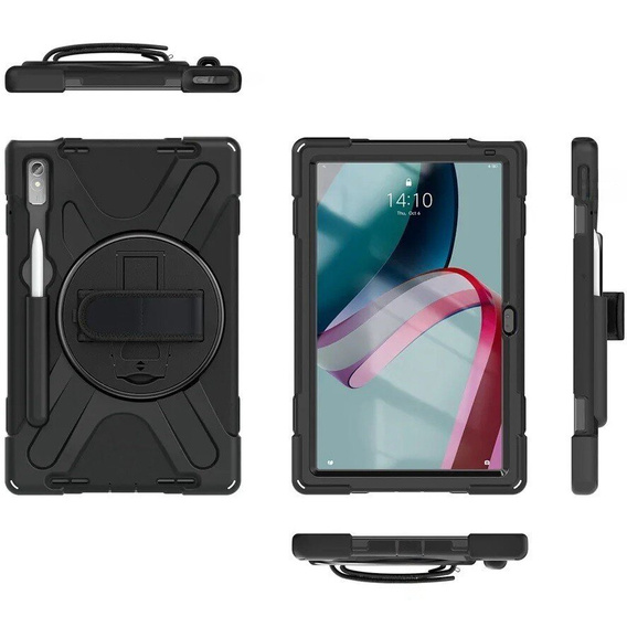Obrnené puzdro pre Lenovo Tab P11 Pro Gen 2 TB132FU TB132XU 11.2", ochranné 360 so slotom na stylus, čierne