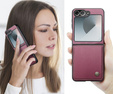 Puzdro pre Samsung Galaxy Z Flip7 FE / Z Flip6, CASEME Litchi Leather, červené