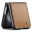 Puzdro pre Samsung Galaxy Z Flip7 FE / Z Flip6, CASEME Litchi Leather, hnedé