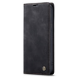 CASEME puzdro pre iPhone 14 Pro, Leather Wallet Case, čierne