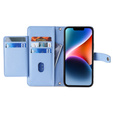 Klapkové puzdro pre iPhone 15 Pro, Wallet Zipper Pocket, modré