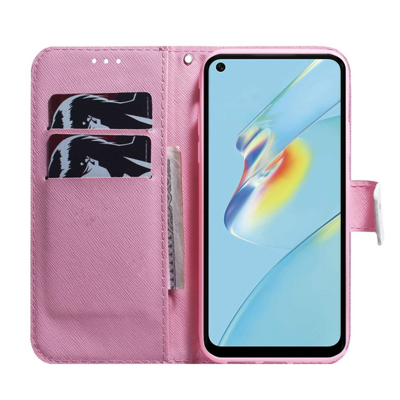 Klapkové puzdro pre Oppo A17, Wallet, kwiat, biele