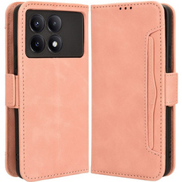 Klapkové puzdro pre Xiaomi Poco F6 Pro, Card Slot, ružové