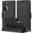 Puzdro pre Oppo Reno 11F, ERBORD Glossy Litchi, flipová peňaženka, čierne