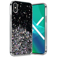 Obal na mobil pre iPhone X/XS, Glittery, čierne