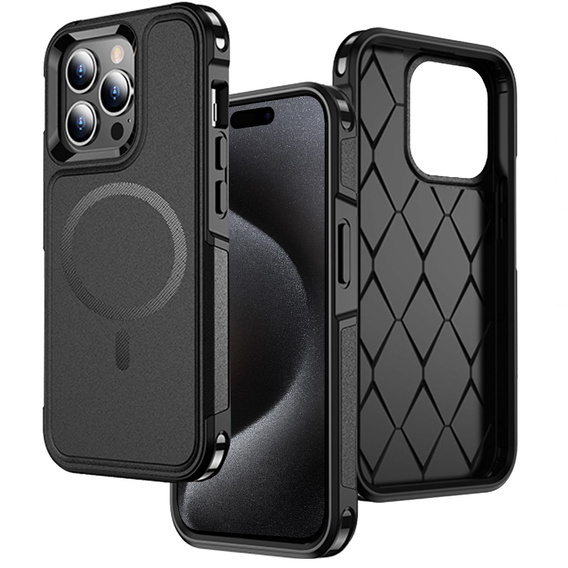 Obal na mobil pre iPhone 15 Pro Max, MagForce MagSafe, čierne