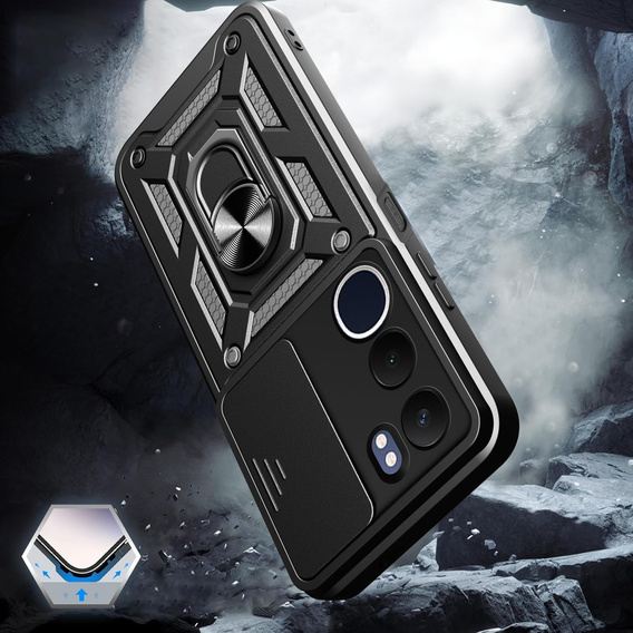 Obal na mobil pre Vivo Y19s, CamShield Slide, čierne