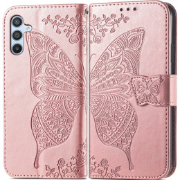 Klapkové puzdro pre Samsung Galaxy A36, Butterfly, ružové rose gold