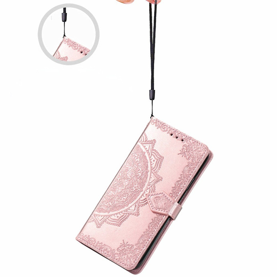 Klapkové puzdro pre Infinix Note 40 Pro Plus, Mandala, ružové rose gold