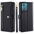 Klapkové puzdro pre Motorola Edge 40 Neo, Wallet Zipper Pocket, čierne
