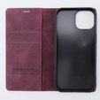 Puzdro pre iPhone 15, ERBORD Vintage, peňaženka s chlopňou, červené