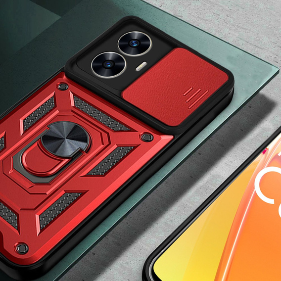 Obal na mobil pre Realme C55, CamShield Slide, červené