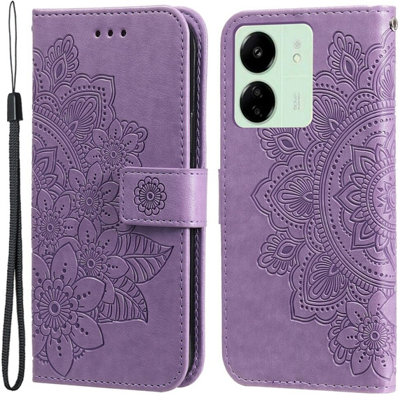 Klapkové puzdro pre Xiaomi Redmi 13C / Poco C65, Mandala Flower, fialové