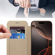 Klapkové puzdro pre iPhone 16 Pro Max, RFID Wallet MagSafe CamShield, zlaté