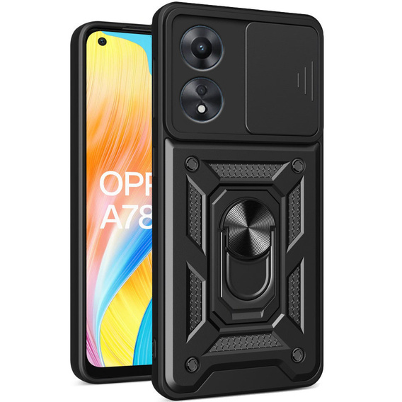 Obal na mobil pre Oppo A78 4G, CamShield Slide, čierne