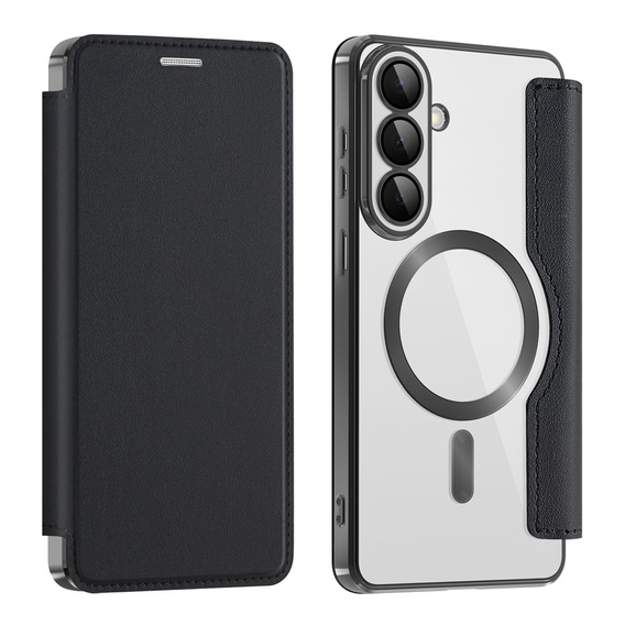 RFID peňaženka MagSafe Flip Case s ochranou fotoaparátu pre Samsung Galaxy S26, čierna