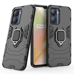 Obal na mobil pre Realme C33, Kickstand Ring, čierne