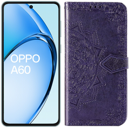 Klapkové puzdro pre Oppo A60, Mandala, fialové