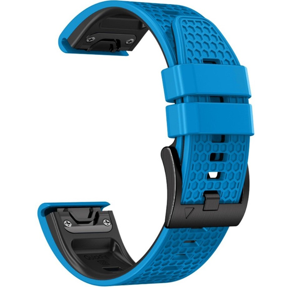 Silikónový remienok pre Garmin Fenix 7 / Forerunner 965 / 955 / 945 / 935, modrý / čierny