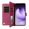 Puzdro s chlopňou pre Oppo Reno 13 Pro 5G, Crossbody Leather Wallet, bordové