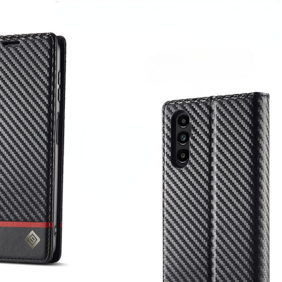 Flipové puzdro pre Samsung Galaxy S25, Carbon LC.IMEEKE, čierne