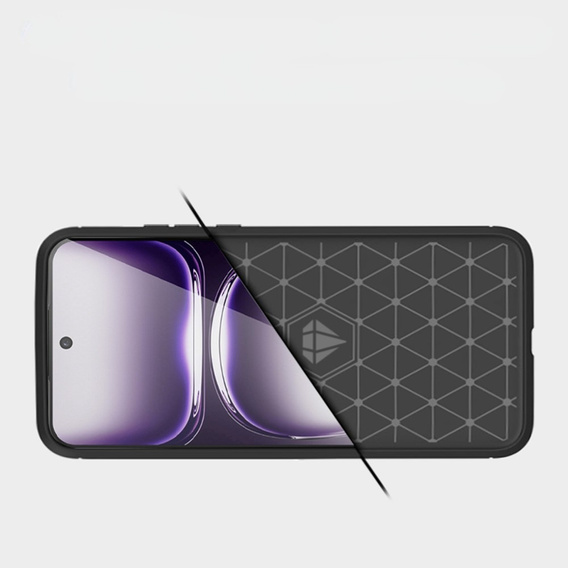 Obal na mobil pre Oppo Reno 12 Pro, Carbon, čierne
