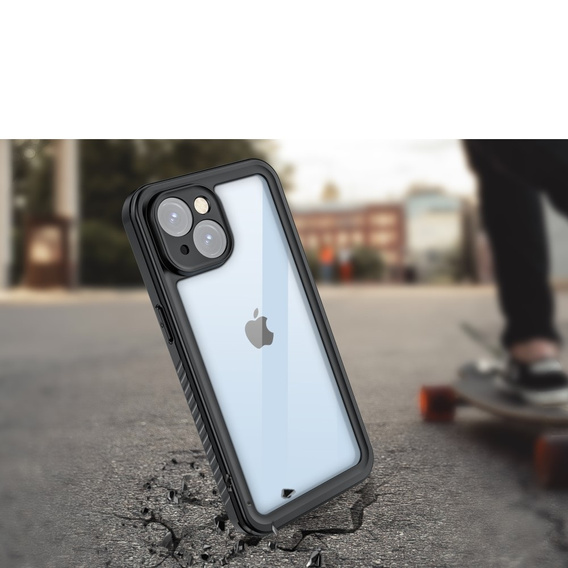 Vodotesné puzdro IP68 pre iPhone 15, Redpepper, čierne