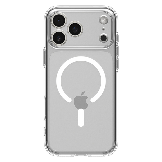 Spigen Ultra Hybrid MagSafe puzdro pre iPhone 17 Pro, číre / biele