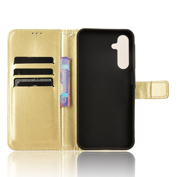 Klapkové puzdro pre Samsung Galaxy A26, Crazy Horse Wallet, zlaté