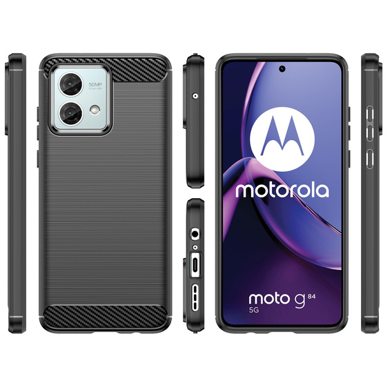 Obal na mobil pre Motorola Moto G84, Carbon, čierne