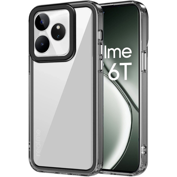 Obal na mobil pre Realme GT 6 / 6T, Fusion Hybrid, transparentné / čierne
