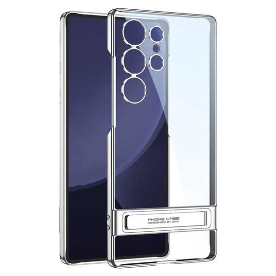Puzdro pre Samsung Galaxy S25 Ultra, GKK Kickstand Hard Case, strieborné