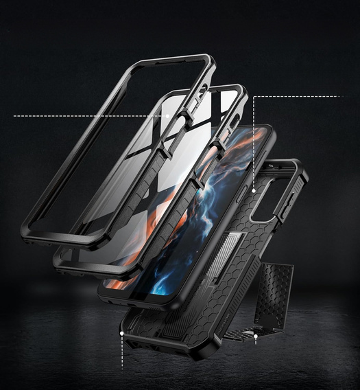 Obrnené puzdro pre Samsung Galaxy A25 5G, Dexnor Full Body (Two Frames), čierne