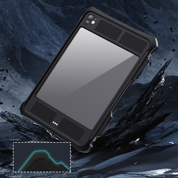 Vodotesné puzdro SHELLBOX IP68 pre Apple iPad Pro 11“ 5. generácie 2024, čierne
