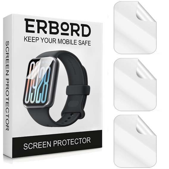 3x ERBORD Hydrogélová fólia pre Xiaomi Smart Band 9 Pro