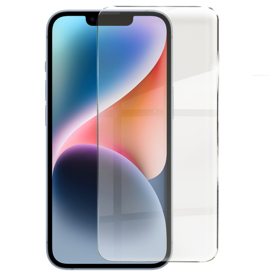 Puzdro pre iPhone 14, pre MagSafe, ERBORD Matt Case, modrý + sklo na displej