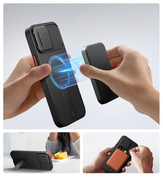 Puzdro pre iPhone 12 / 12 Pro, Suritch Shockproof, pre MagSafe, čierne