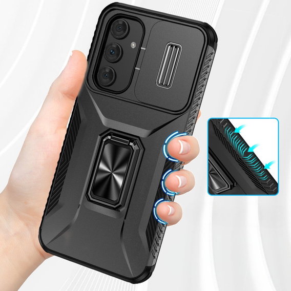 Pancierované puzdro pre Samsung Galaxy A54 5G, pancierovaný Slide Ring, čierne