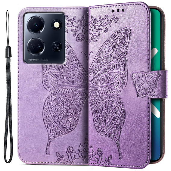 Klapkové puzdro pre Infinix Note 30 5G, Butterfly, fialové