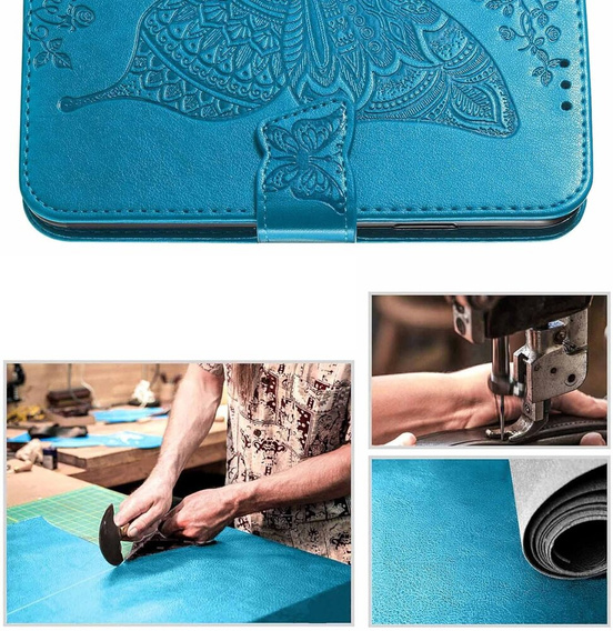 Klapkové puzdro pre Motorola Moto G86 5G, Butterfly, modré
